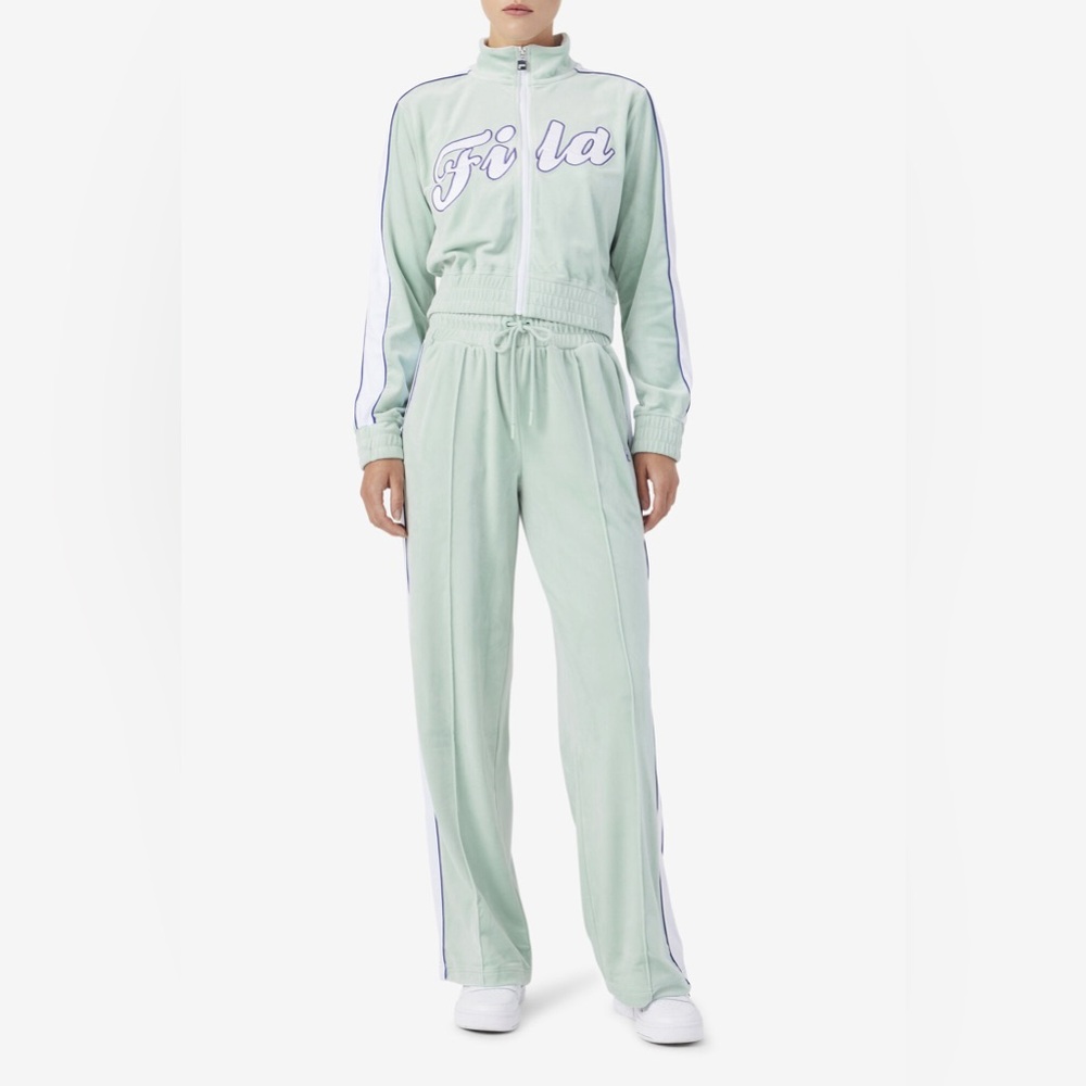 FILA Valerie seafoam green velour tracksuit